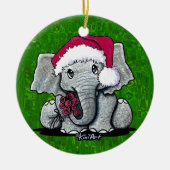 Baby Elephant-kerstversiering Keramisch Ornament (Voorkant)