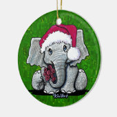 Baby Elephant-kerstversiering Keramisch Ornament (Links)