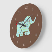 Baby Elephant Kinder Room Nursery Wall Clock Gift Grote Klok (Hoek)