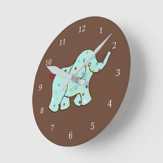 Baby Elephant Kinder Room Nursery Wall Clock Gift Ronde Klok (Hoek)
