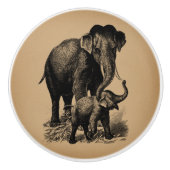 Baby Elephant  kunst Keramische Knop (Voorkant)