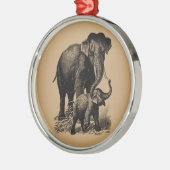 Baby Elephant  kunst Metalen Ornament (Links)
