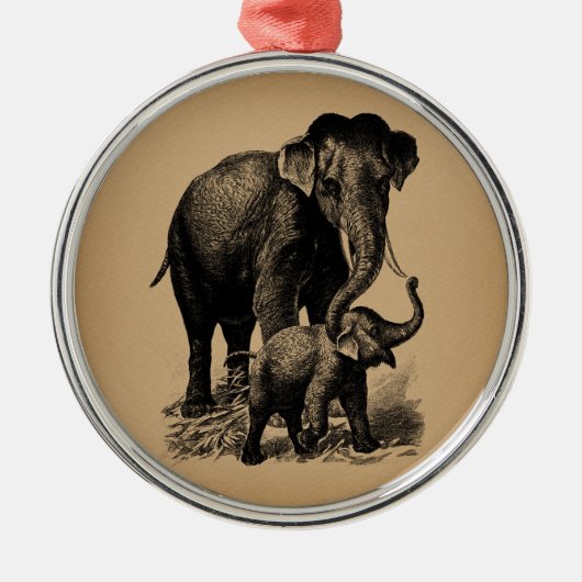Baby Elephant  kunst Metalen Ornament (Voorkant)
