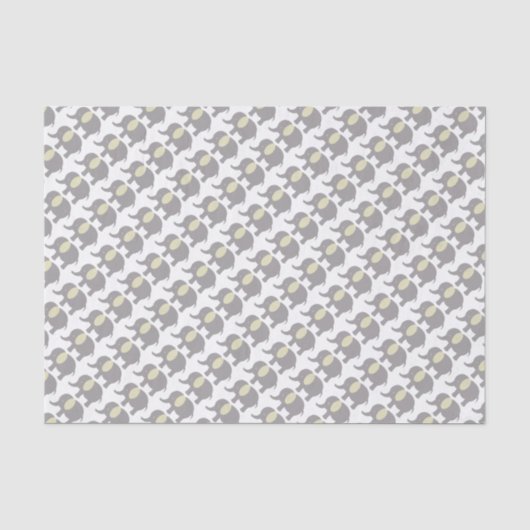 Baby elephant light gray and yellow tissuepapier (Voorkant)
