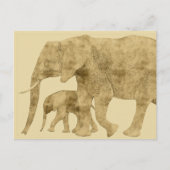 Baby Elephant met moeder Briefkaart (Voorkant)