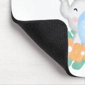 Baby Elephant met oranje bloemen Mouse Mat Muismat (Hoek)