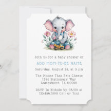 Baby Elephant met Truck Boy Baby shower
