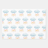 Baby Elephant Moon Cloud Stars Hearts Cute Inpakpapier Vel (Voorkant 2)