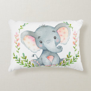Baby Elephant Nursery Pillow Accent Kussen