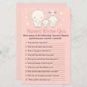 Baby Elephant Nursery Rhyme Quiz baby shower game (Voorkant / Achterkant)