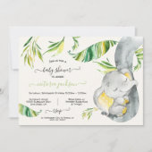 Baby Elephant Oerwoud Baby shower Kaart (Voorkant)