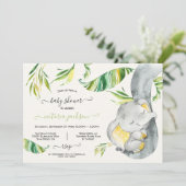 Baby Elephant Oerwoud Baby shower Kaart (Staand voorkant)
