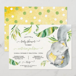 Baby Elephant Oerwoud Baby shower Kaart