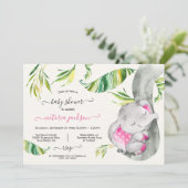 Baby Elephant Oerwoud Baby shower Kaart (Staand voorkant)