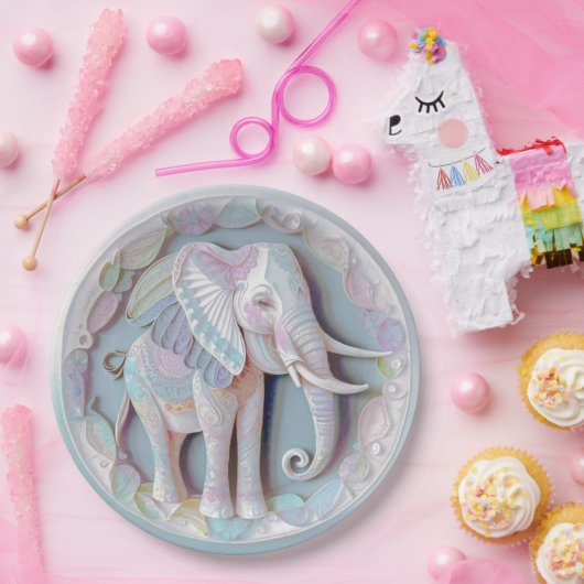 Baby Elephant Papieren Bordje (Feest)