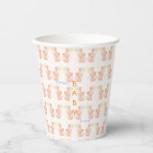 Baby Elephant Pattern Baby shower Papieren beker (Voorkant)