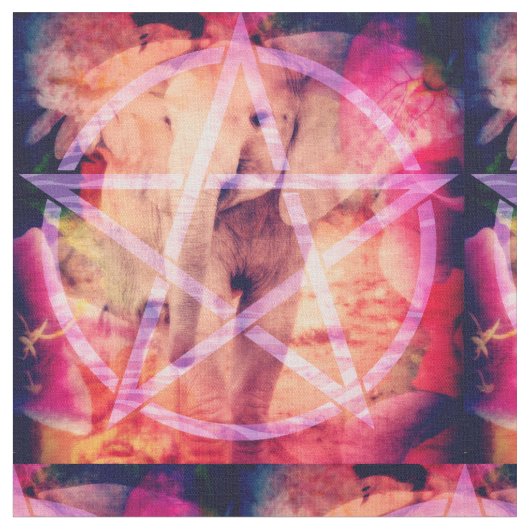 Baby Elephant Pentagram Stof (Close Up)