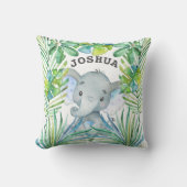 Baby Elephant Personalized Boy Oerwoud Safari Cute Kussen (Voorkant)