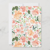 Baby Elephant perzik crème meisje douche uitnodigi Kaart (Achterkant)