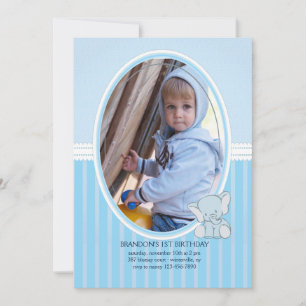 Baby Elephant Photo Invitation Kaart