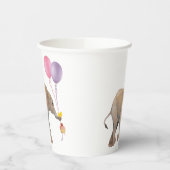 Baby Elephant pink & violet balloon Set x16 Papieren Bekers (Links)