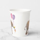 Baby Elephant pink & violet balloon Set x16 Papieren Bekers (Rechts)