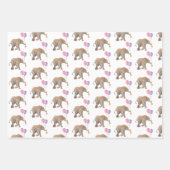 Baby Elephant pink & violet balloon Set x3 Inpakpapier Vel (Voorkant)