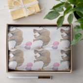 Baby Elephant pink & violet balloon Tissue Paper Tissuepapier (Geschenk)