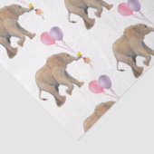 Baby Elephant pink & violet balloon Tissue Paper Tissuepapier (Detail)