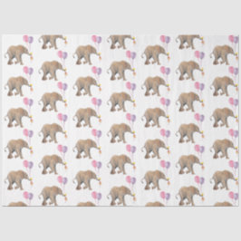 Baby Elephant pink & violet balloon Tissue Paper Tissuepapier