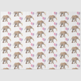Baby Elephant pink & violet balloon Tissue Paper Tissuepapier
