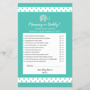 Baby Elephant Polka Dots Mummy of papa Game Flyer