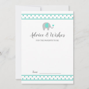 Baby Elephant Polka Dots on White Shower Advice Advieskaart