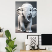 Baby Elephant Poster (Thuiskantoor)