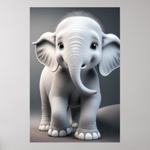Baby Elephant Poster