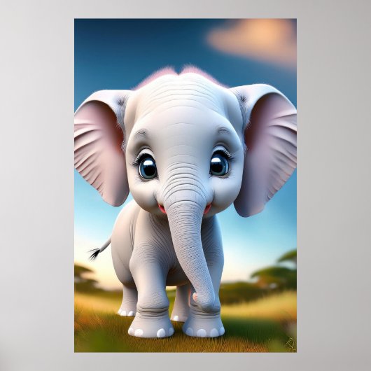 Baby Elephant Poster (Voorkant)