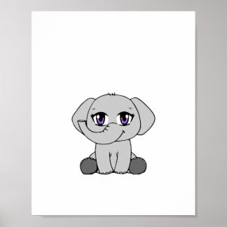 Baby Elephant-Poster met chipstijl Poster