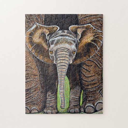 Baby Elephant Puzzle Legpuzzel (Verticaal)