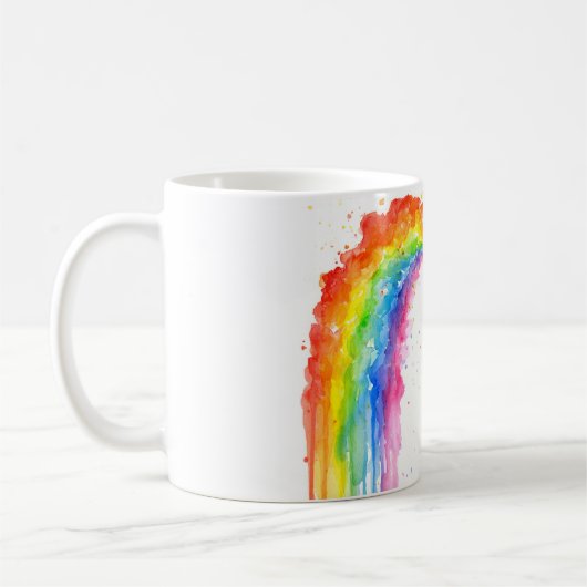 Baby Elephant Rainbow Waterverf Cup Keramische Mok (Links)