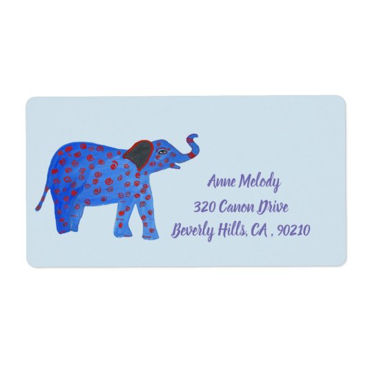 Baby Elephant Return Address Label (Voorkant)