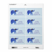 Baby Elephant Return Address Label (Full Sheet)