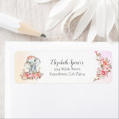 Baby Elephant Return-adres Etiket (Insitu)