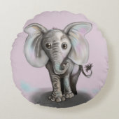 Baby Elephant Rond Kussen (Voorkant)