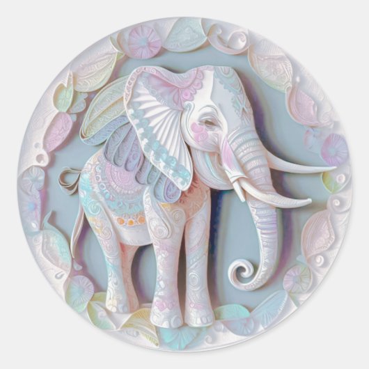 Baby Elephant Ronde Sticker (Voorkant)