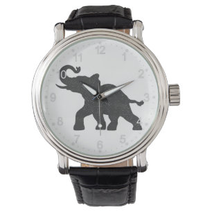 Baby Elephant runsilhouet Horloge