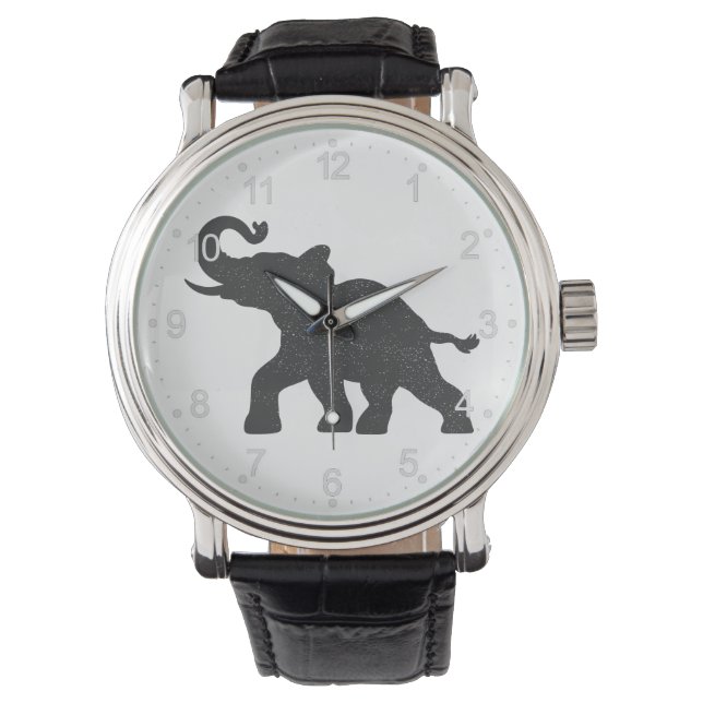 Baby Elephant runsilhouet Horloge (Voorkant)