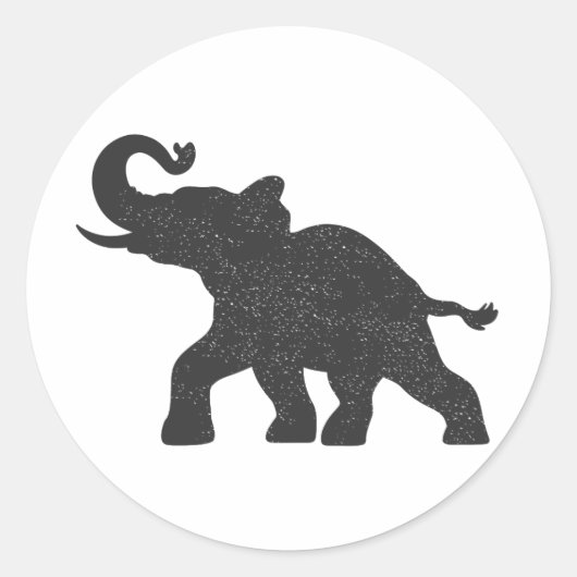 Baby Elephant runsilhouet Ronde Sticker (Voorkant)