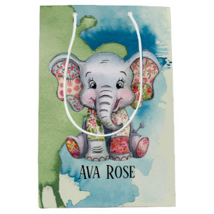 Baby Elephant Sewn Floral Patches Elk Kind Medium Cadeauzakje