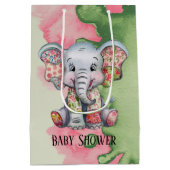 Baby Elephant Sewn Floral Patches Elk Kind Medium Cadeauzakje (Achterkant)