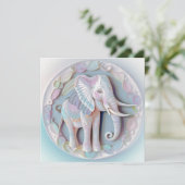 Baby Elephant Shower Invitation (Staand voorkant)